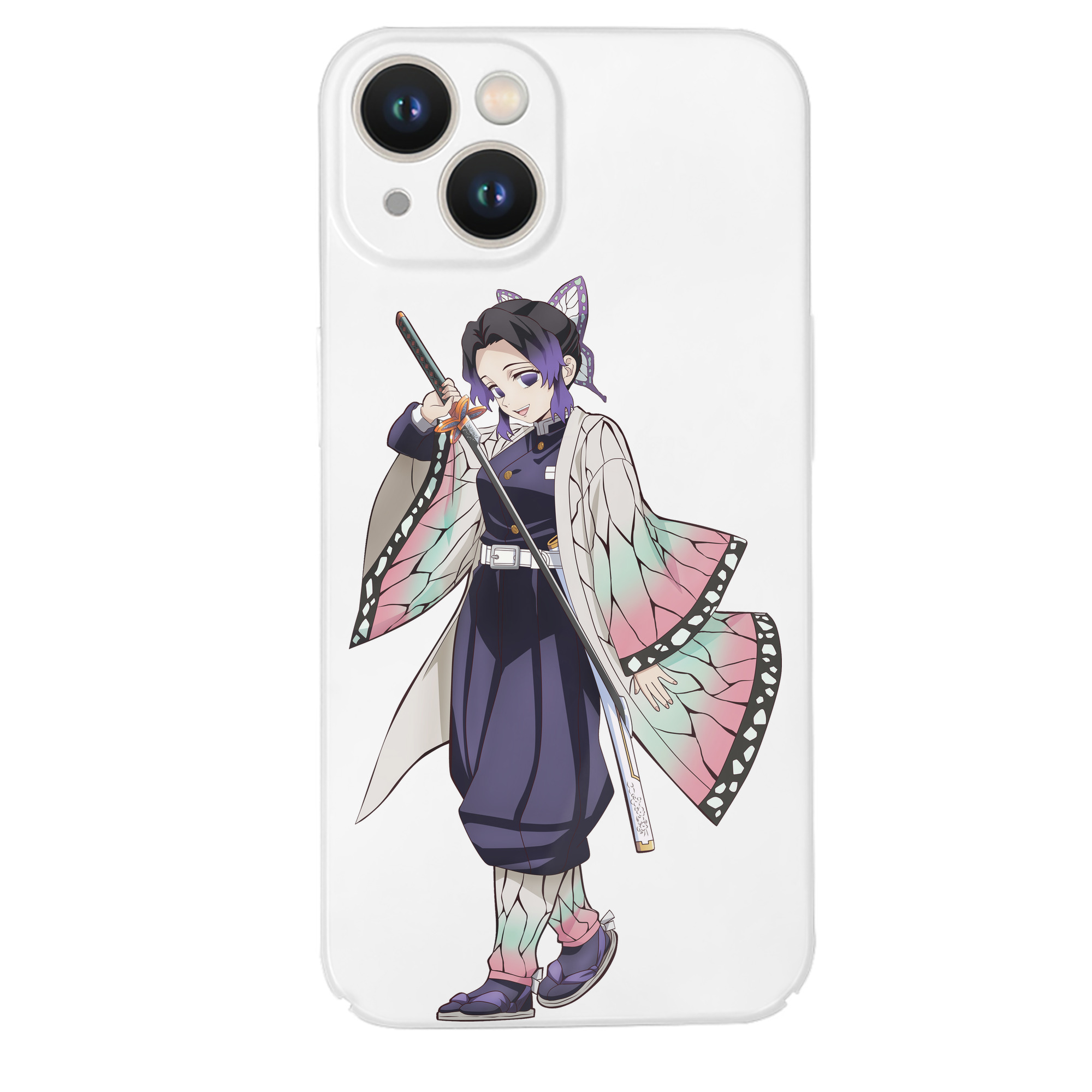 （画像用） 鬼滅の刃（きめつのやいば）蟲柱-胡蝶 しのぶ／こちょう しのぶ Kochou Shinobu 【iPhone 14シリーズ対応】ハードケース